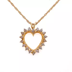 Colgante dije corazón abierto diamante oro amarillo de 14 K 3,5 gramos - Imagen 1 de 2