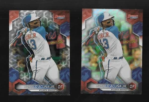 RONALD ACUNA JR 2023 BOWMAN'S MEJOR BASE & REFRACTOR TARJETA #18 PAR - Imagen 1 de 2
