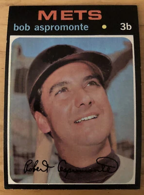 Tarjeta de béisbol 1971 Topps Bob Aspromonte #469 Mets tercera base grado medio Foto 1 de 2