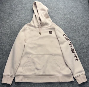 Carhartt Clarksburg Spellout Hoodie Sweatshirt Damen Gr. XL Relaxed Pink - Bild 1 von 10