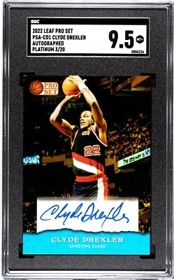 Juego Leaf Pro 2022 autógrafo Clyde Drexler platino/20 automático SGC 9,5 como nuevo+ Foto 1 de 2