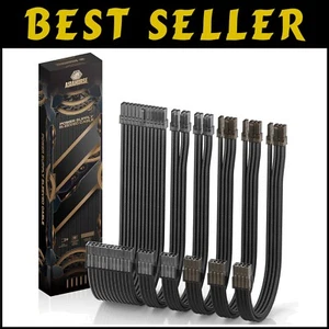 Gold-Plated PSU Extension Kit - Durable 16AWG Cables for High-Performance GPUs - Picture 1 of 10