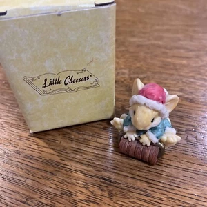 GANZ Little Cheesers Christmas Mouse Sleigh Ride 1991 Ornament #05372 NIB - Picture 1 of 8