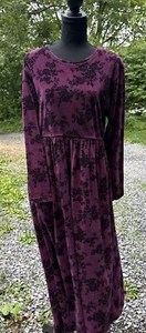Vintage Erika and Co Purple Velvet 90s /Y2K Cottagecore dress Size M - Picture 1 of 16