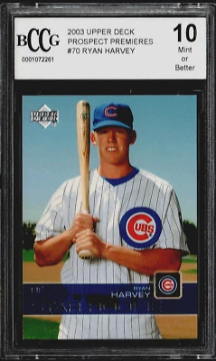 Ryan Harvey 2003 Upper Deck Prospect Premieres Star Rookie #70 (Beckett) BCCG 10 - Image 1 of 2