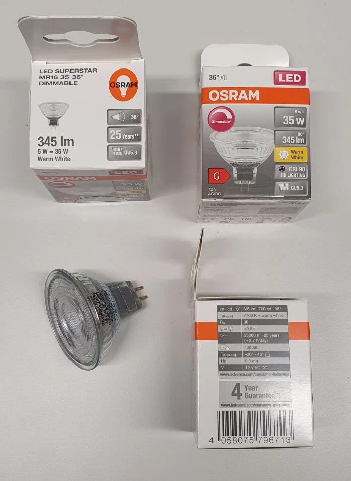 10x NEU ANGEBOT OSRAM LED SUPERSTAR MR16 GU5.3 36° 12V 5W wie 35W Warmweiß Longl - Bild 1 von 1