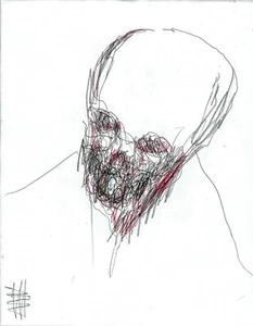 Stan DarkArt #2 signed 8.5x11" red/blk ink/paper Chet Zar - Picture 1 of 1