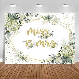 Miss to Mrs Backdrop 7x5ft Greenery Engagement Party Decorations Photo Backdr... - Picture 1 of 6