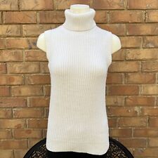 Michael Kors Womens Sleeveless Turtleneck Knitted Vest Off White Size Small