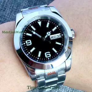 NH36A 36mm/39mm Sapphire Crystal Automatic Men's Watch Week Date Black Dial - Picture 1 of 12