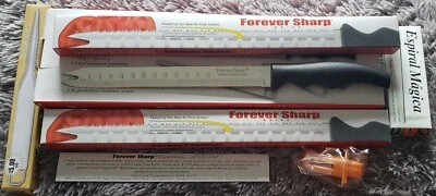 NEW 5 piece set Forever Sharp Knife Surgical Stainless Steel 8" Blade 2 Knives