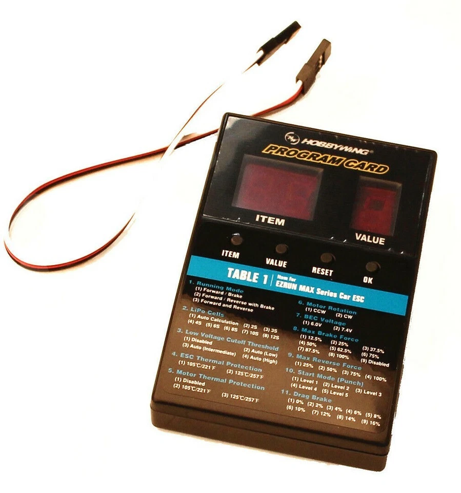LED Program Card General Use for Cars, Boats, and Air Hobbywing HWI30501003 - Image 1 of 1
