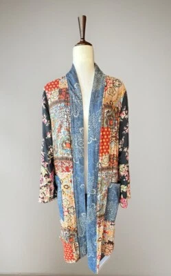 Free People Jacket Womens Sz S SONGBIRD Patchwork Coat Duster Kimono Boho - Image 1 of 4