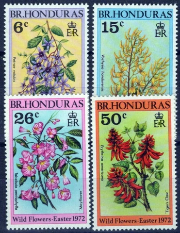ZAYIX British Honduras 292-295 MNH Easter Flowers Plants Nature 071423S22M Cover