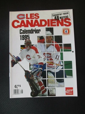 Calendario de hockey Montreal Canadiens 1995 Patrick Roy Foto 1 de 3
