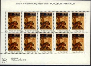 Netherlands 2019 Salvation Army WWI poster sheetlet mnh GBR - Picture 1 of 2