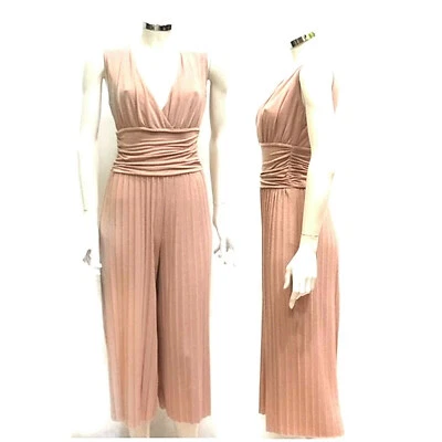 Maidoma Tuta da Cerimonia Tuta Intera Jumpsuit Rosa Glitter Donna Senza Maniche - Immagine 1 di 4