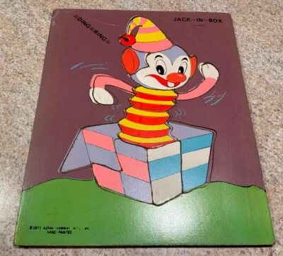 Rare Wooden Hand Painted Azrak Hamway Intl Inc 11 Pc Puzzle 1971  JACK-IN-BOX - Image 1 of 4
