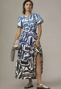 Anthropologie The Somerset Maxi Dress Blue Shades White Size XS NWT 🩵💙🤍 - Picture 1 of 4
