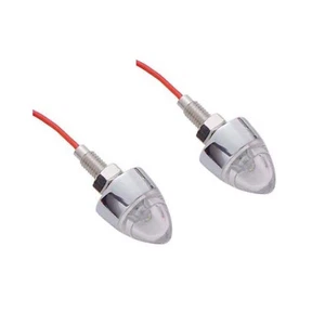 White LED Light Bullet Spike Mini License Plate Frame Fasteners Bolt Nut Pair - Picture 1 of 2