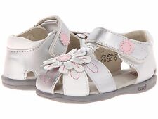 Sandals Silver/ White/Pink  Closed Toe Little Girls  Little Girls  Size  8 M