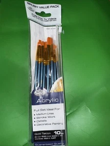 Royal Langnickel 10 Pc Acrylic Paint Brush Set - Picture 1 of 4