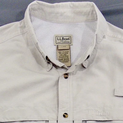 Camisa enrollable LL Bean para hombre L bronceada ventilada manga larga pesca senderismo Foto 1 de 4