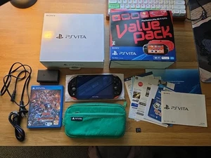 Sony PS Vita PCH-2000 Red Black Slim Console Value Pack - Picture 1 of 14