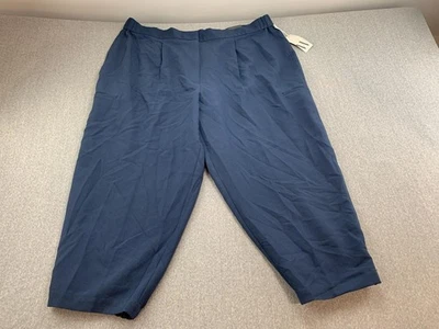 Worthington Jogger Pants Womens 2X Navy Pull On Elastic Waist Pockets Capri - Image 1 of 4