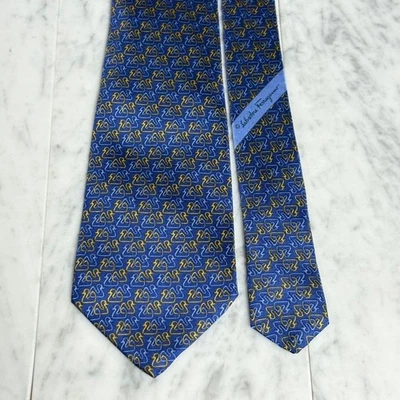 Salvatore Ferragamo Corbata por todas partes patrón Pato 2 auténtico hecho... - Imagen 1 de 4