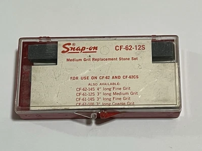 Juego de piedras de afilar cilindro de repuesto de grano medio Snap On CF62-12S 4" EE. UU. NOS Foto 1 de 4