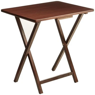 Mainstays Indoor Single Folding TV Tray Table - Walnut L 19 x W 15 x H 26 - Image 1 of 4