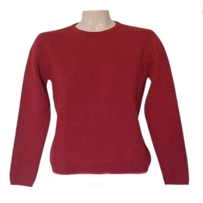 Mercer & Madison Italian Merino Red Cropped Sweater Old Money Quiet Luxury L - Image 1 of 4