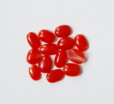 Hermoso lote de piedras preciosas hechas a mano sueltas ovaladas de coral... - Imagen 1 de 4