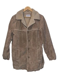 Wilson's Coat Men S Beige Suede Julian Shearling Sherpa Cabincore Lumberjack - Picture 1 of 8