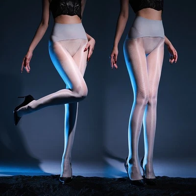 Oily Shiny Glossy Stockings Tights Ultra-Thin Sheer Nylon 40D Seamless Pantyhose - Image 1 of 4