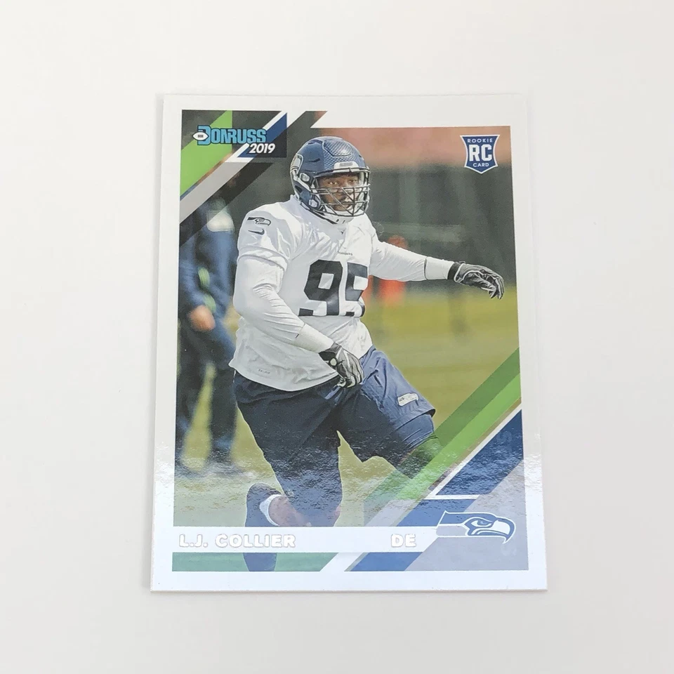 L.J. Collier 2019 Panini Donruss Football Rookie Card RC #113 Seahawks NFL - Image 1 of 2