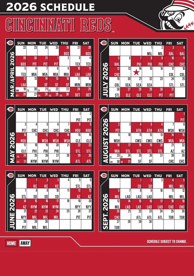 2026 Major League Baseball Teams Schedule Magnets 5" X 3.5"(Choose From List) - Image 1 of 1