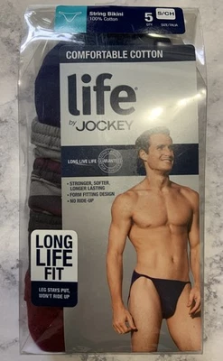 Nuevo de Lote Antiguo Life by Jockey MUY RARO VINTAGE Para hombres 5 Pk Cuerdas Bikinis Calzoncillos Ropa Interior Foto 1 de 4