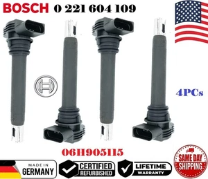 ✅ GENUINE 4x BOSCH Ignition Coils For 2004-2018 WV AUDI I4 I5 V10 # 0221604109 - Picture 1 of 2