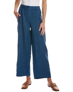 Eileen Fisher Linen Wide Leg Pant Women's Green L - Picture 1 of 3