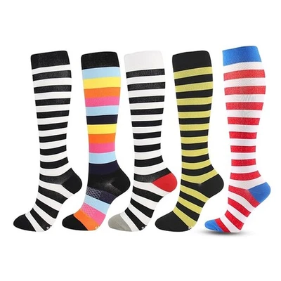 5 pares de calcetines de compresión para mujer hombre circulación 15-20 mmHg para correr deportes Foto 1 de 4