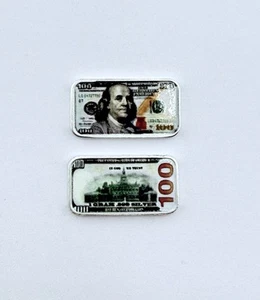 Colorierter .999 Feinsilber 1g 100 Dollar Schein Design Benjamin Franklin Barren - Bild 1 von 3