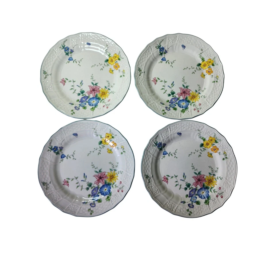 MIKASA Antiguo Plato de Ensalada Verde Victoria Floral 8" - Juego de 4 Foto 1 de 4