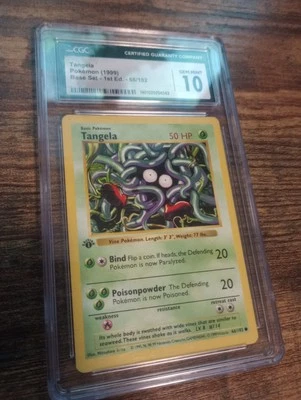 Pokémon TCG Tangela Base Set, 1st Edition Shadowless Common Card 66/102 CGC 10 - Image 1 of 2
