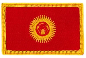 Patch écusson brodé Drapeau Kirghizistan kyrgyz Thermocollant - Picture 1 of 1