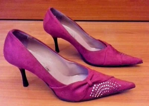 WOMEN'S SHOES - HIGH HEELS - PURPLE - SUEDE - SIZE 39 - Picture 1 of 5