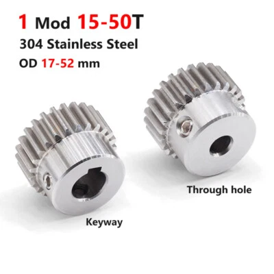 304 Edelstahl Stirnrad Modul 1 Zähne 15-50 Zahnrad Stirnräder Zahnräder - Bild 1 von 4