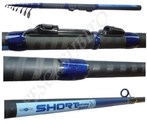 Canna Spinning Minimo Ingombro Carbonio Telescopica 3Mt 40-80gr Pesca Mare Lago - Foto 1 di 4