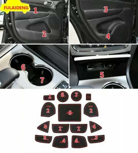 For Jeep Grand Cherokee 2014-2020 Inner Door Gate Slot Non-slip Cup Pad Mat 15P - Picture 1 of 9